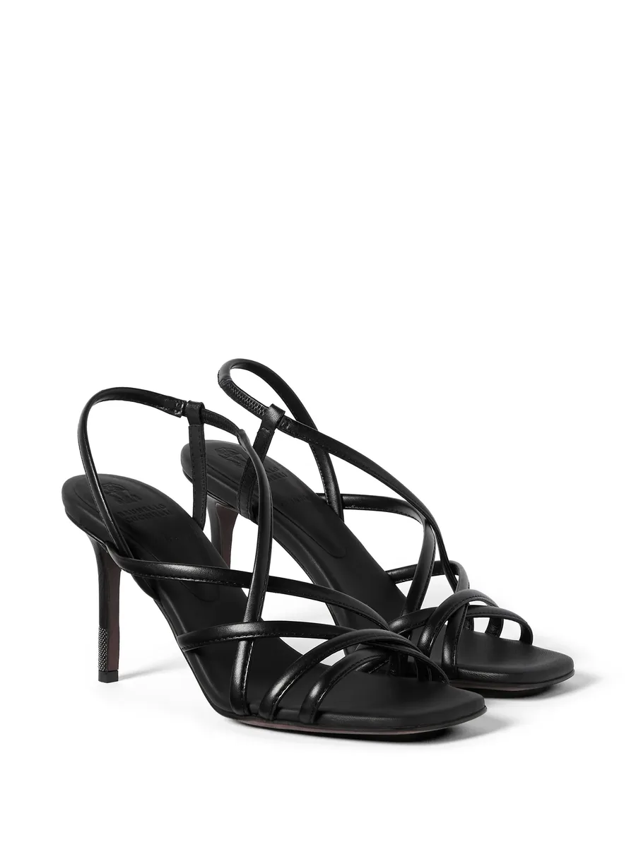 calfskin heels with precious details sandals 3