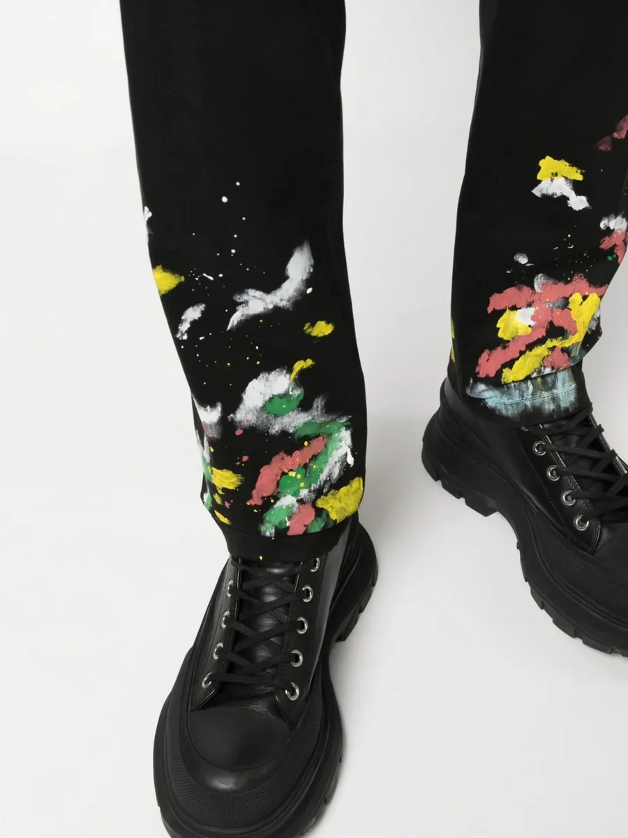 paint-splatter effect chinos 9