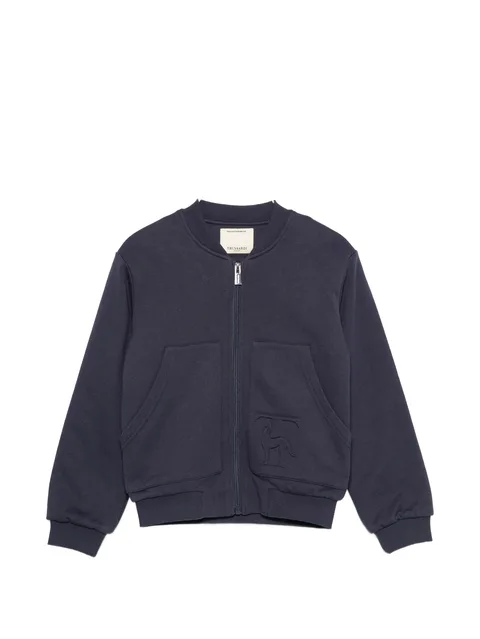 embossed-logo zip-up sweatshirt