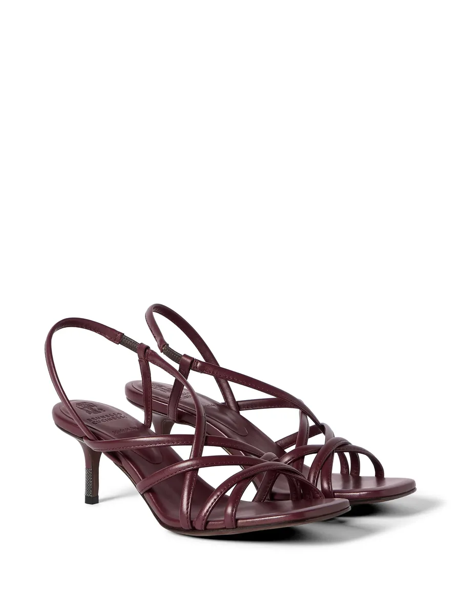 calfskin City heels with precious details sandals 4