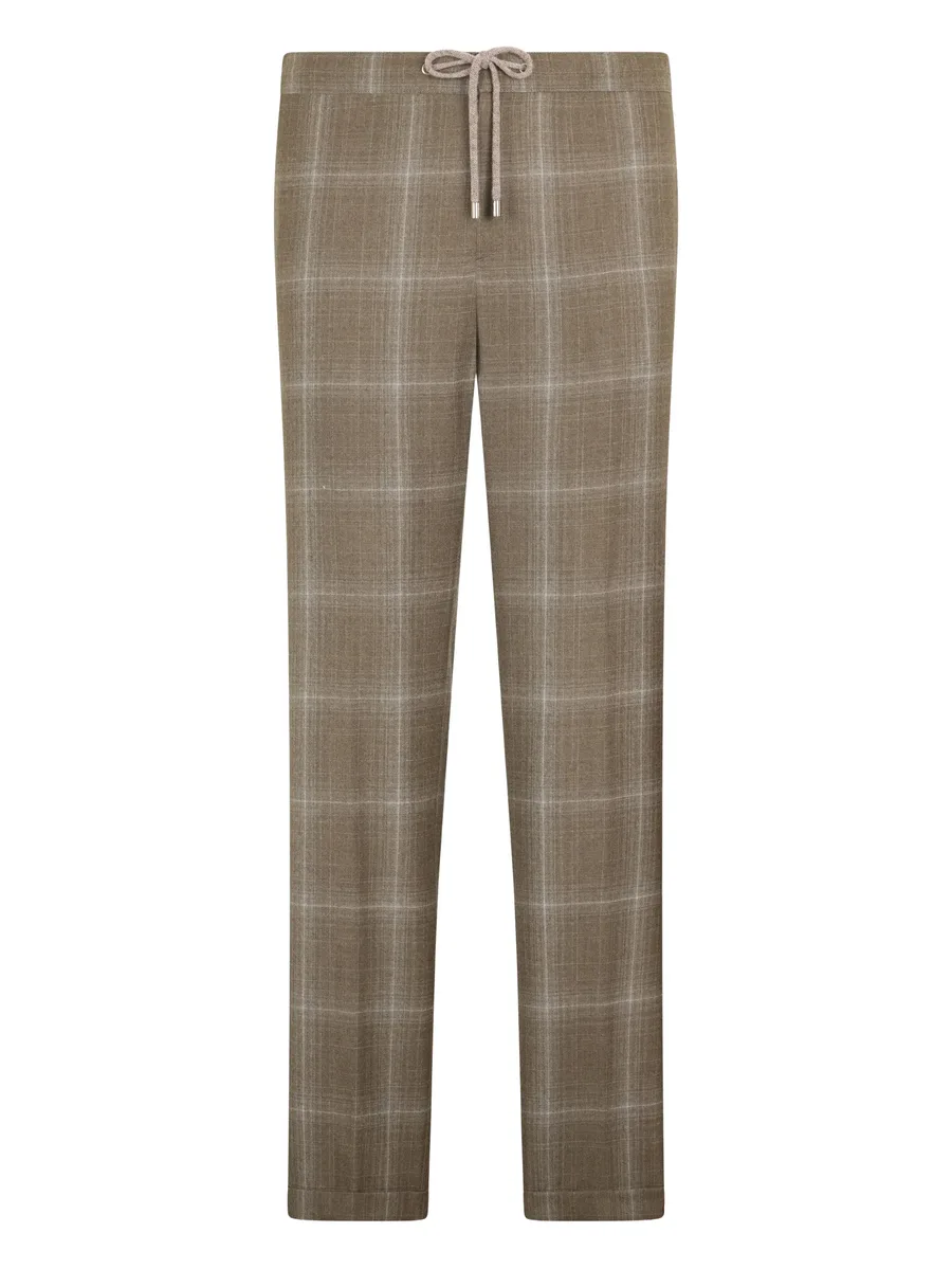 drawstring checked trousers 1