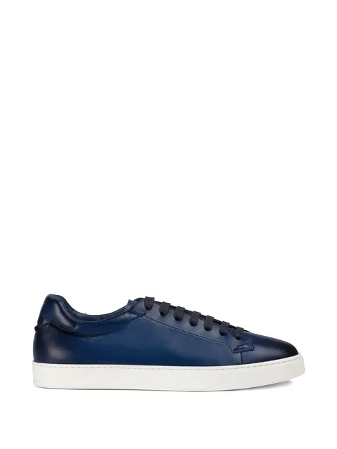 blue leather sneakers