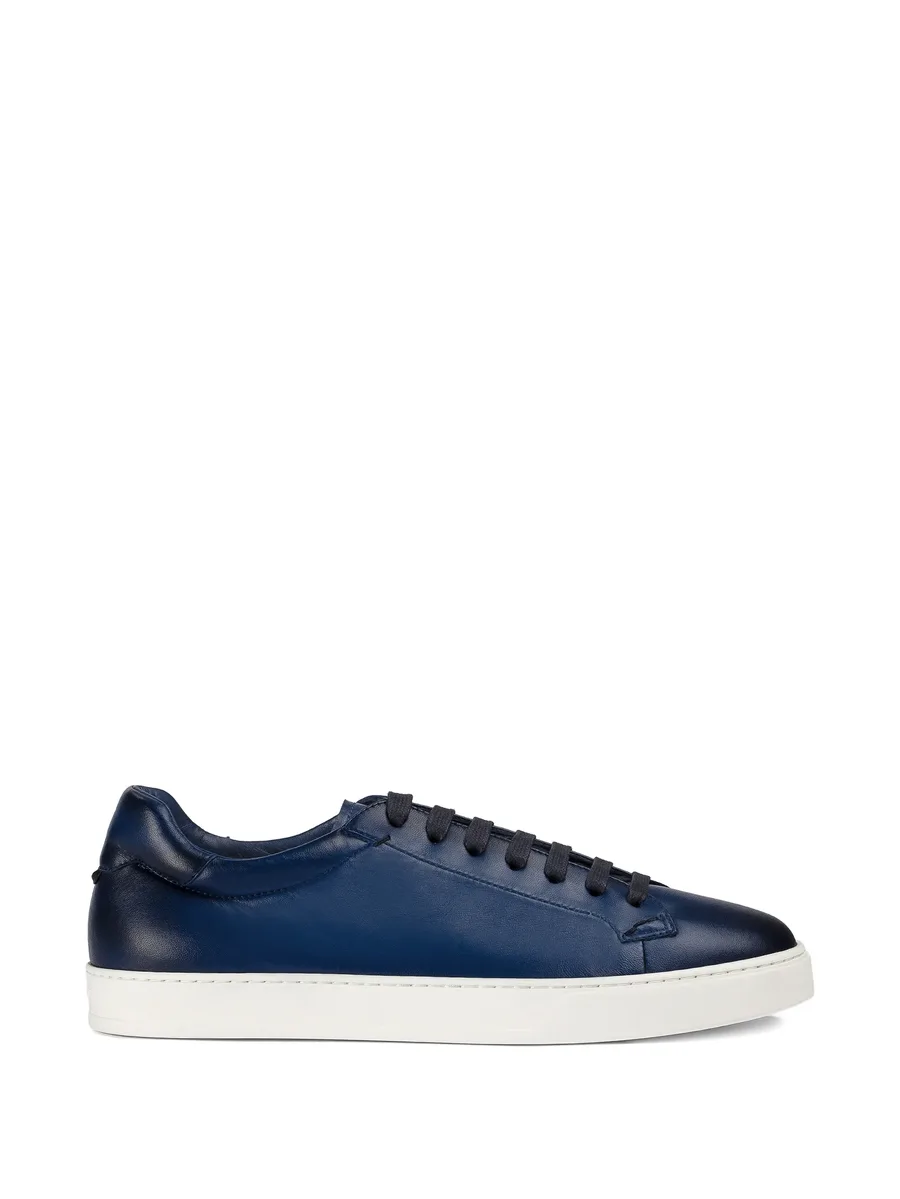 blue leather sneakers 1
