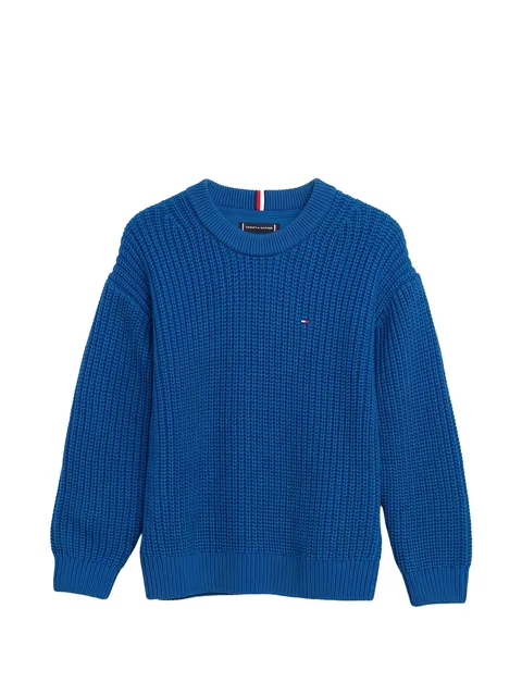 chunky-knit logo-embroidered sweater