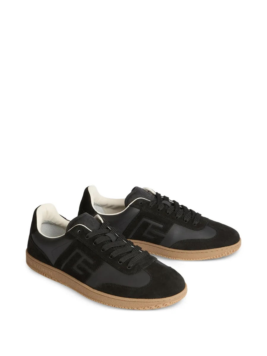 Swan suede and smooth leather trainers 4