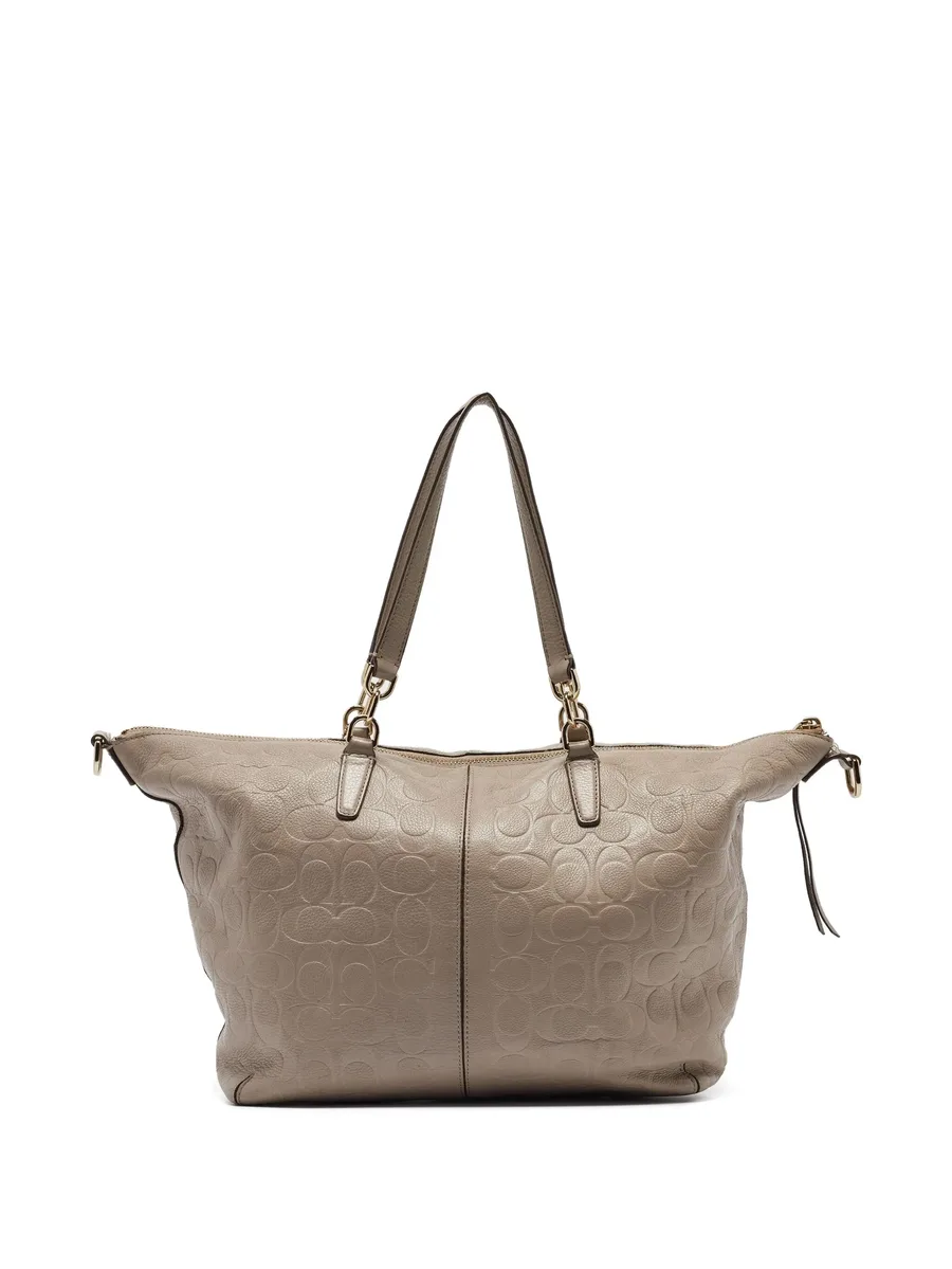 embossed leather tote bag 4