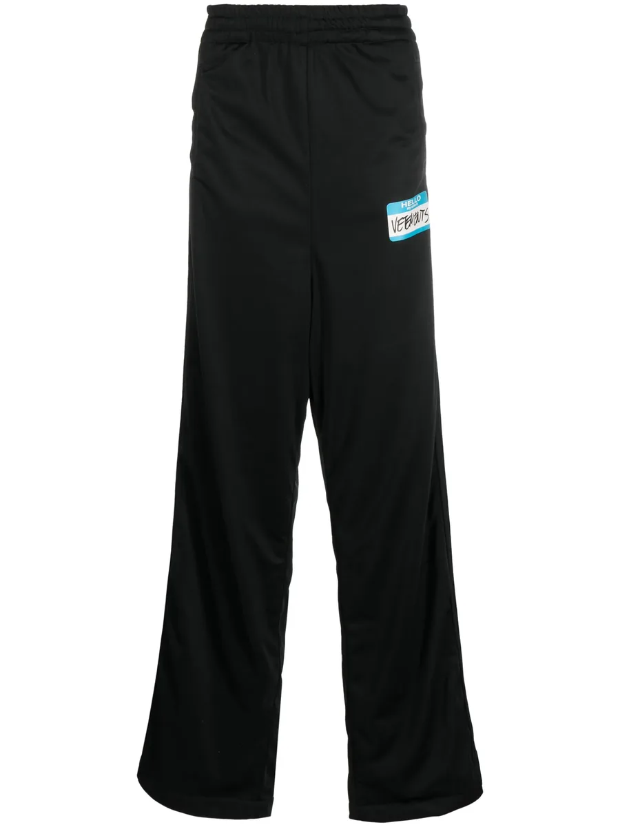 logo-print wide-leg trousers 1