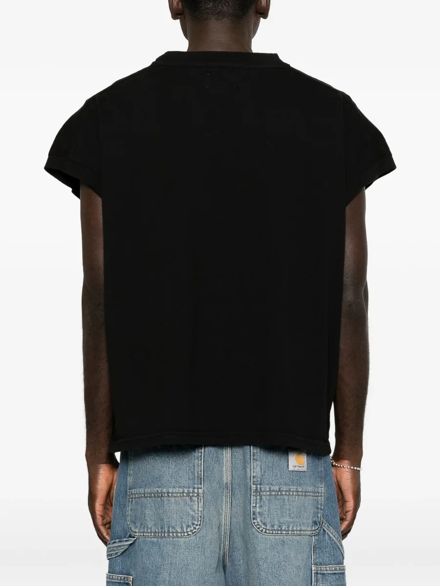 logo-embroidered cap-sleeve T-shirt 4