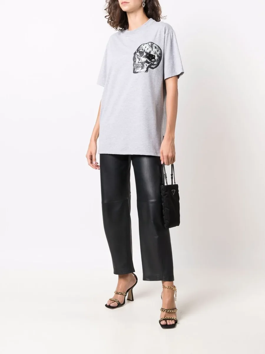 skull-print cotton-blend T-shirt 4