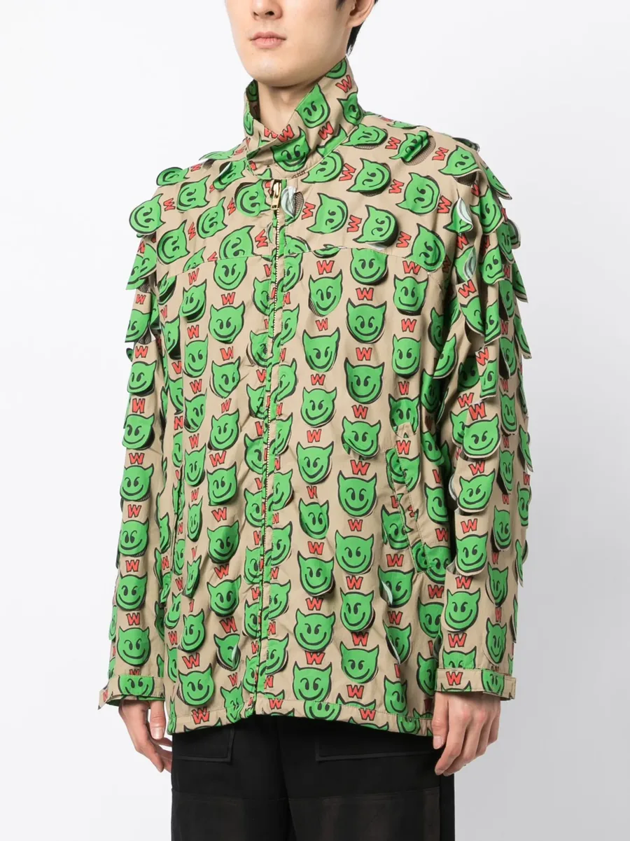 motif-print zip-up jacket 5