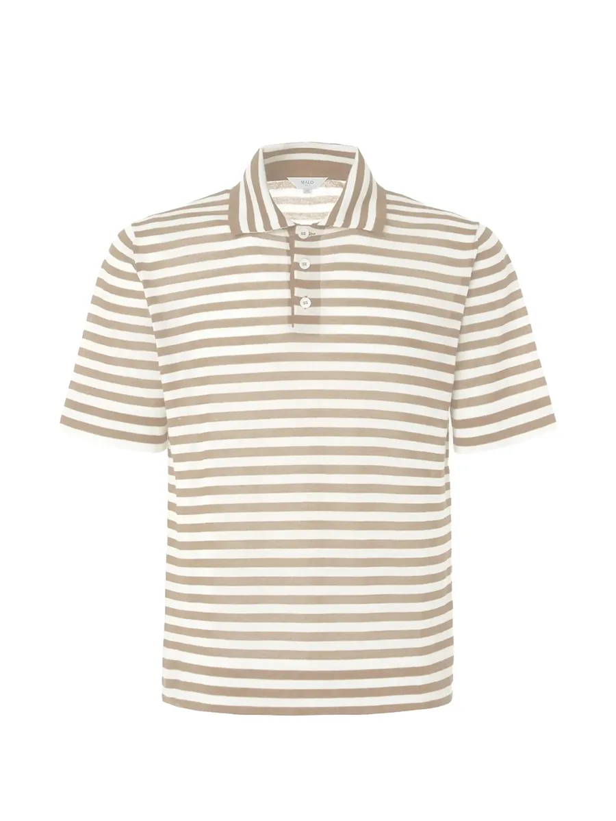 striped short-sleeve polo shirt 1