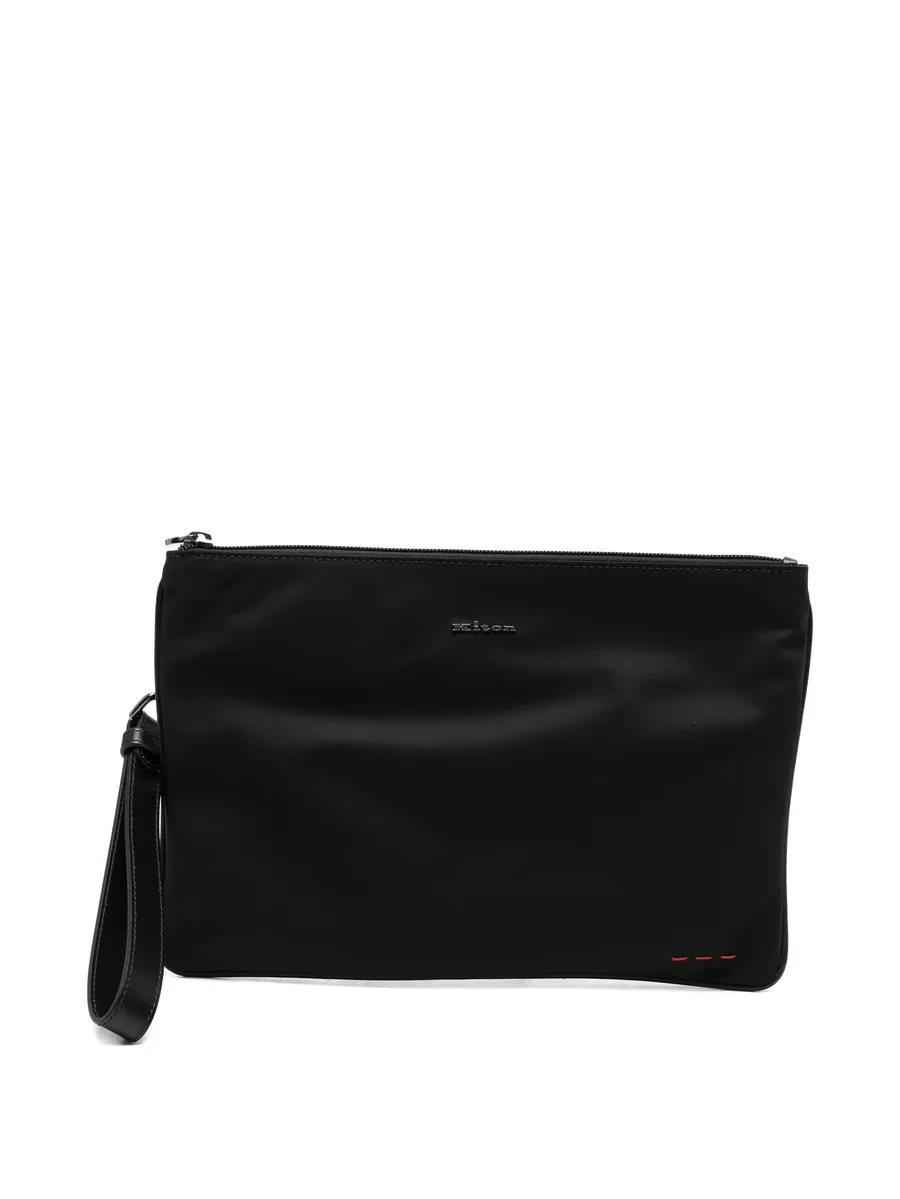 logo-plaque zip-top pouch bag 1