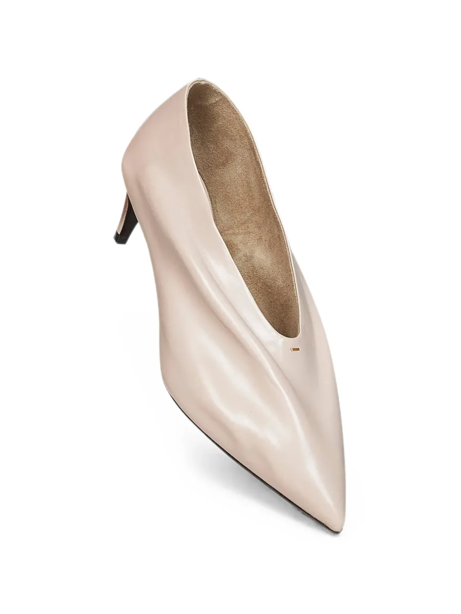 pleated pointed-toe pumps 6