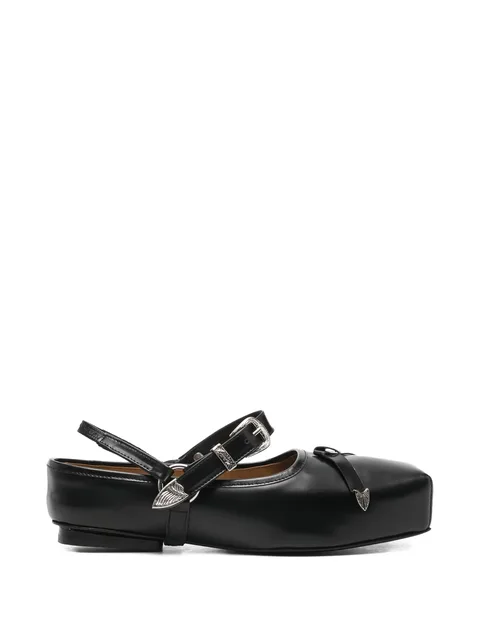 detachable-strap leather loafers