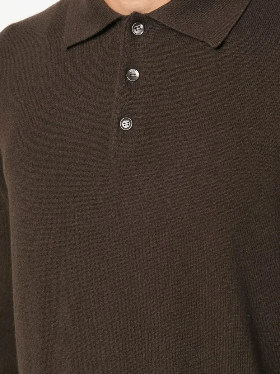 long-sleeve cashmere polo shirt 9