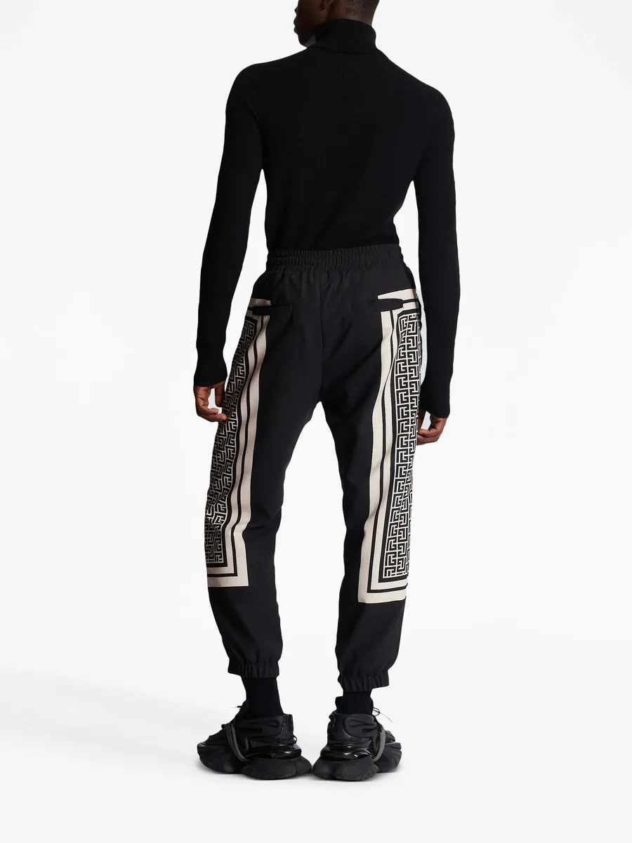 monogram-scarf drawstring track pants 7