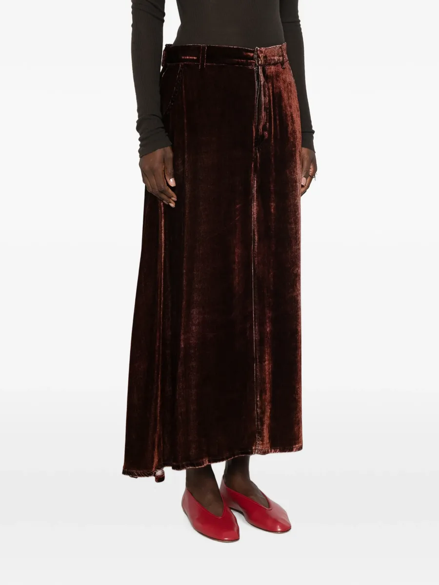 velvet-effect maxi skirt 3