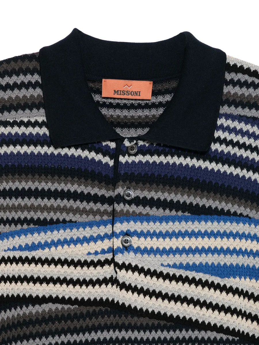 striped zig-zag polo shirt 5