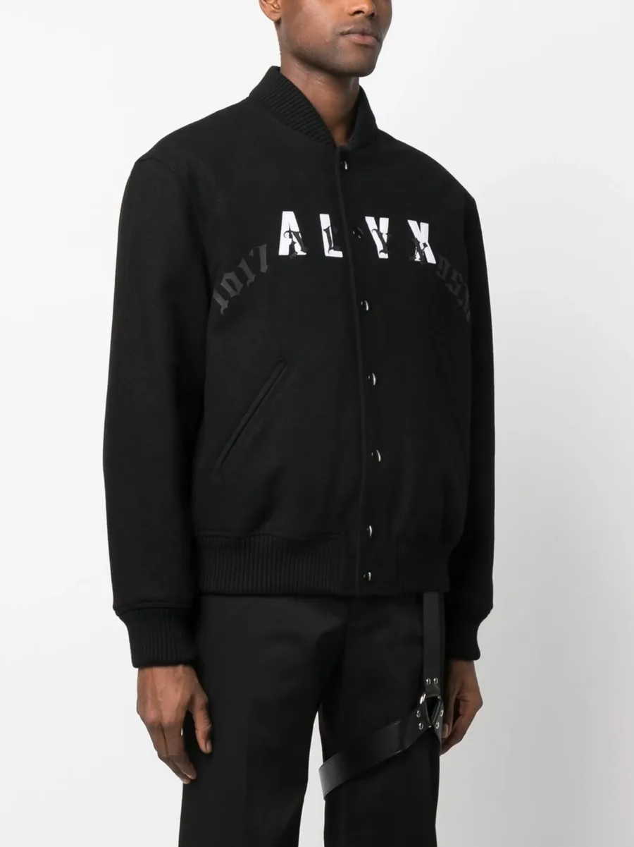 leather-logo bomber jacket 6