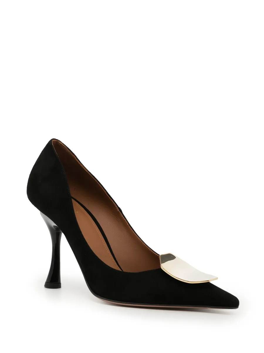 Vonn 90mm metallic-finish suede pumps 3