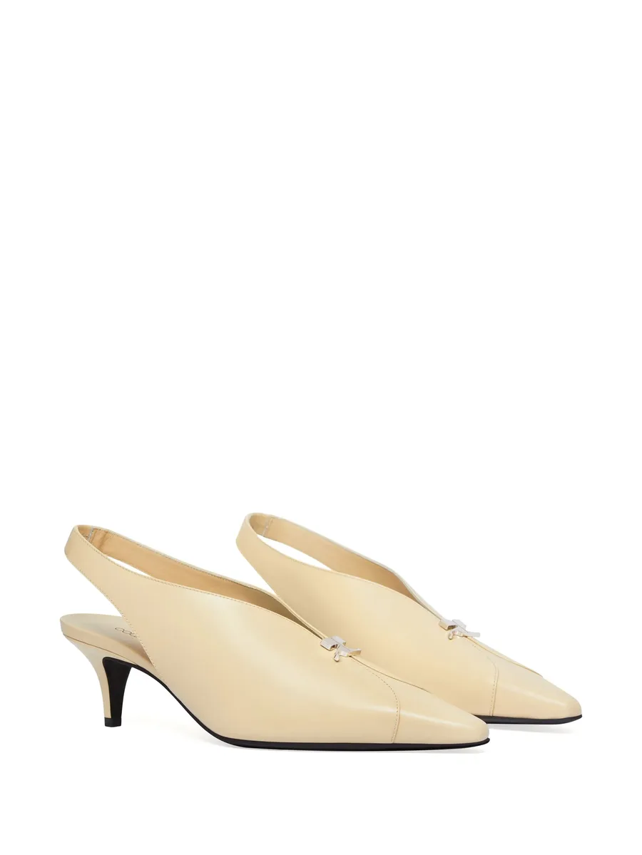 leather slingbacks with logo plaque 3