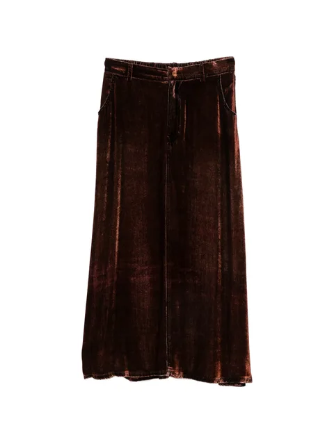 velvet-effect maxi skirt