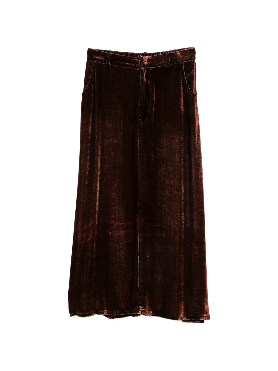 velvet-effect maxi skirt 1