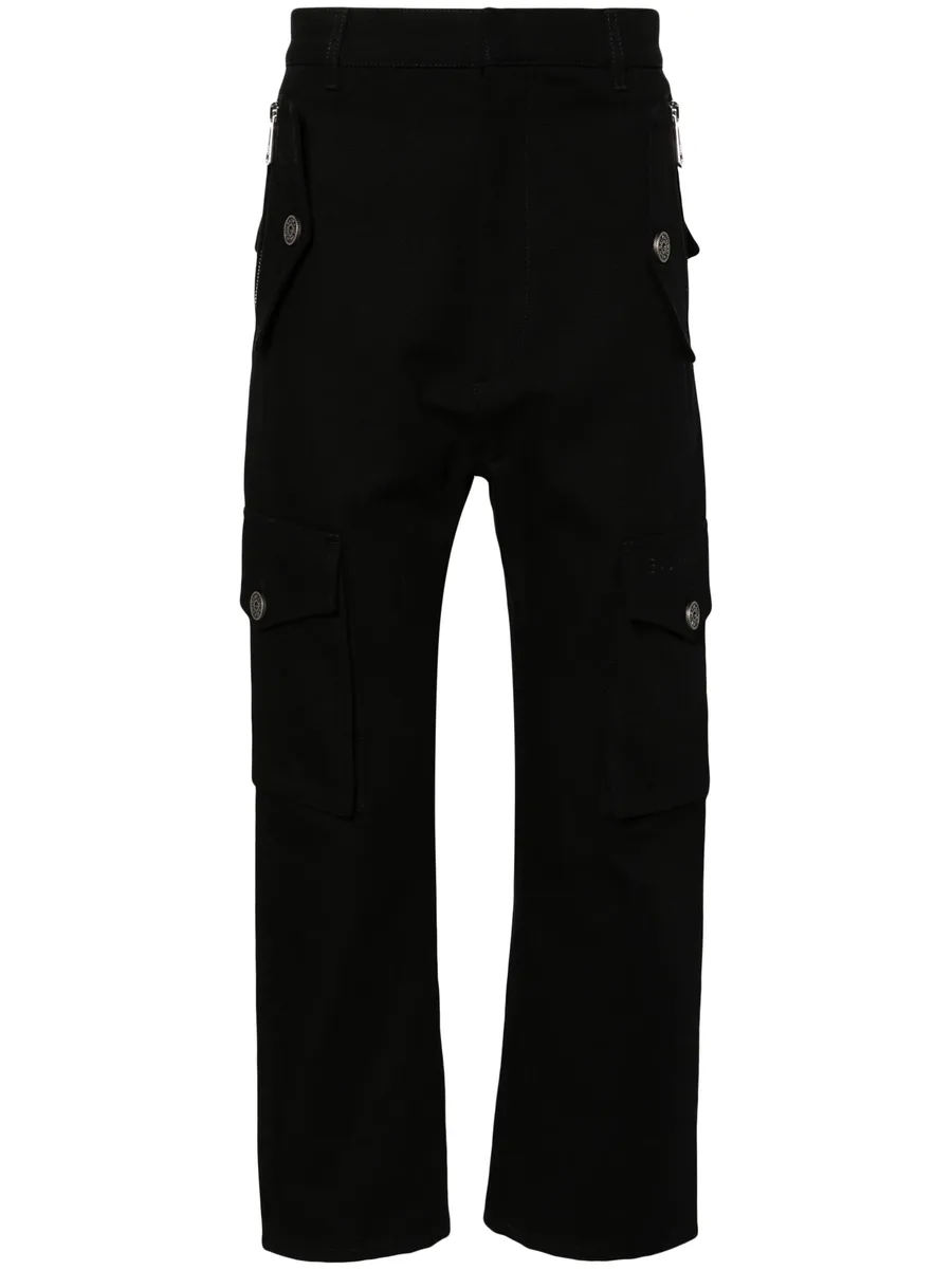 straight-leg canvas cargo trousers 1