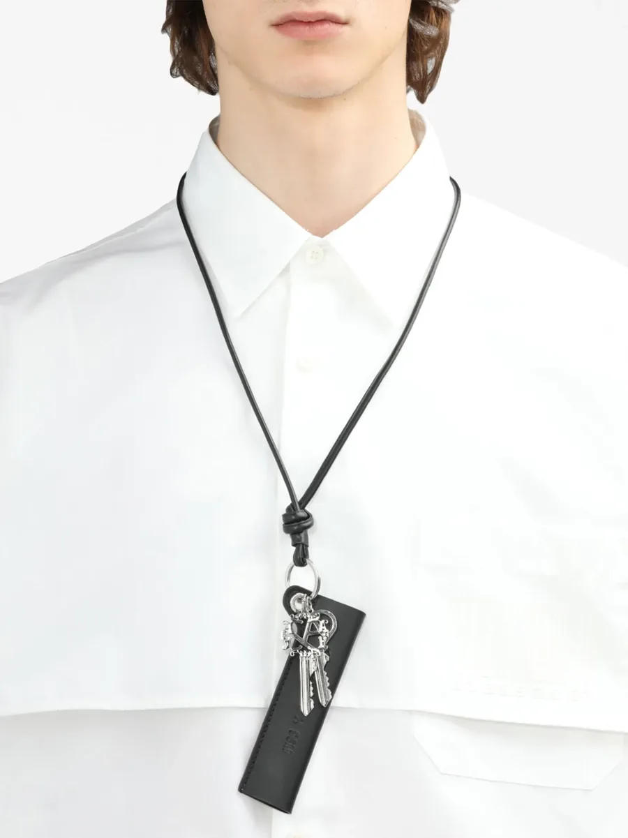 logo-lettering leather keyring 12