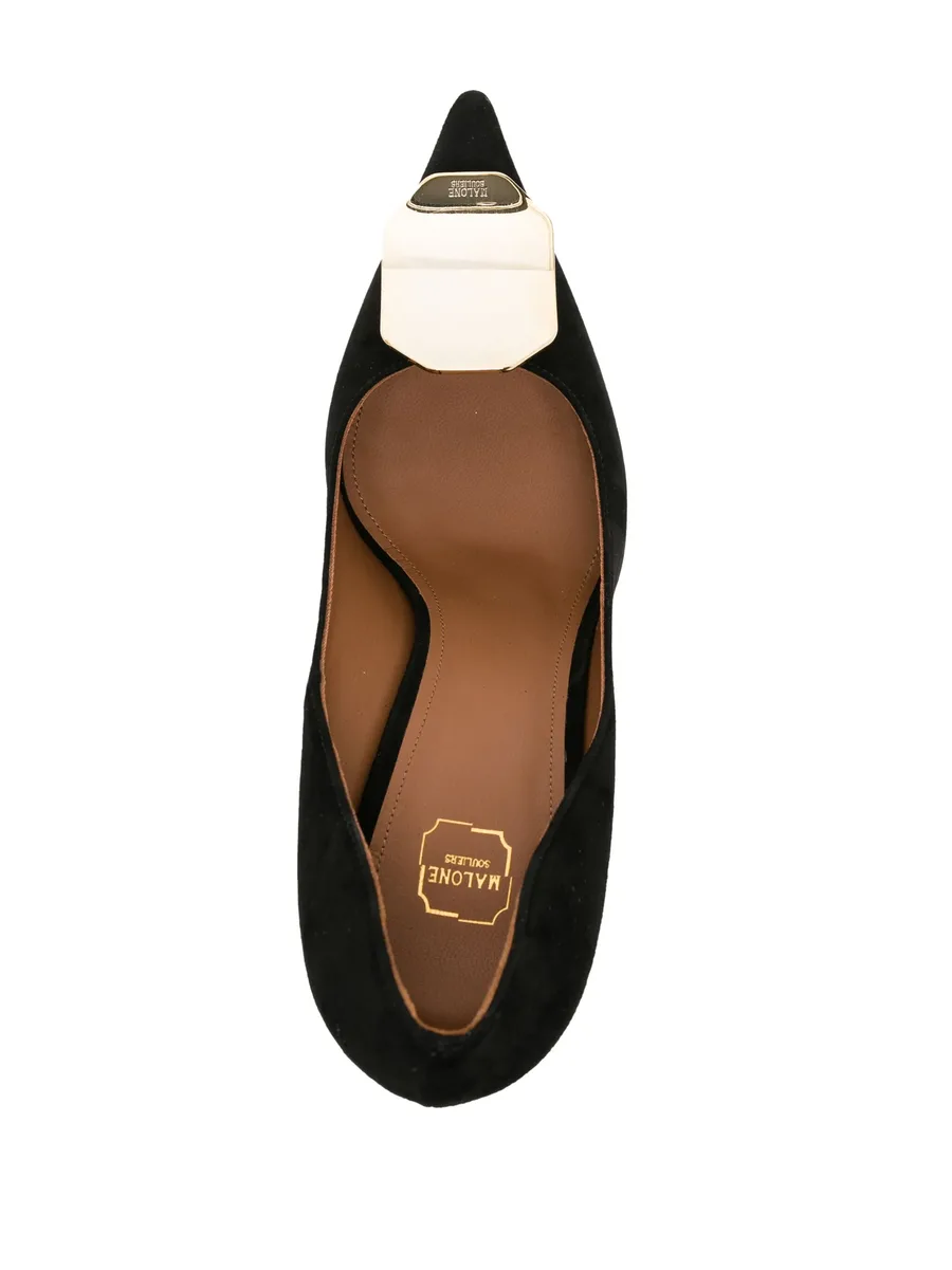 Vonn 90mm metallic-finish suede pumps 8
