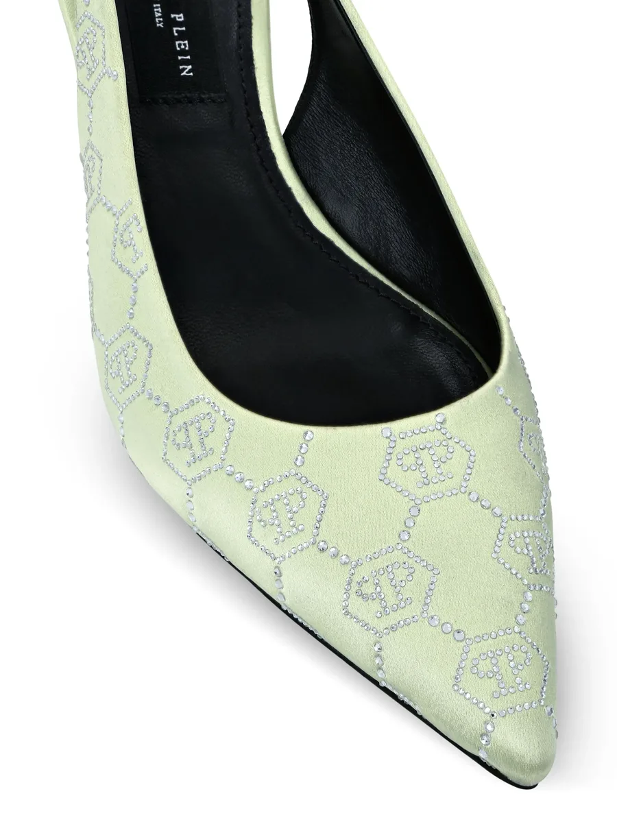 55mm rhinestone-monogram slingback pumps 8