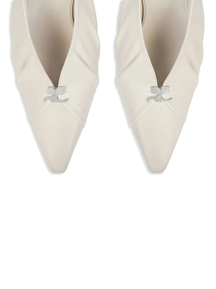 draped faux leather pumps 8