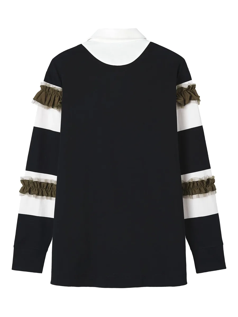 ruffle-embellished striped polo shirt 3