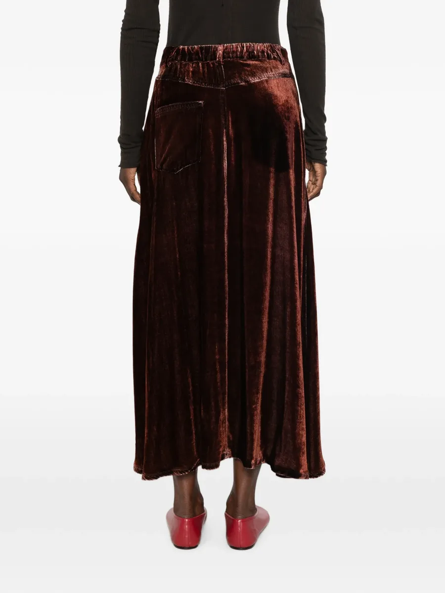 velvet-effect maxi skirt 4