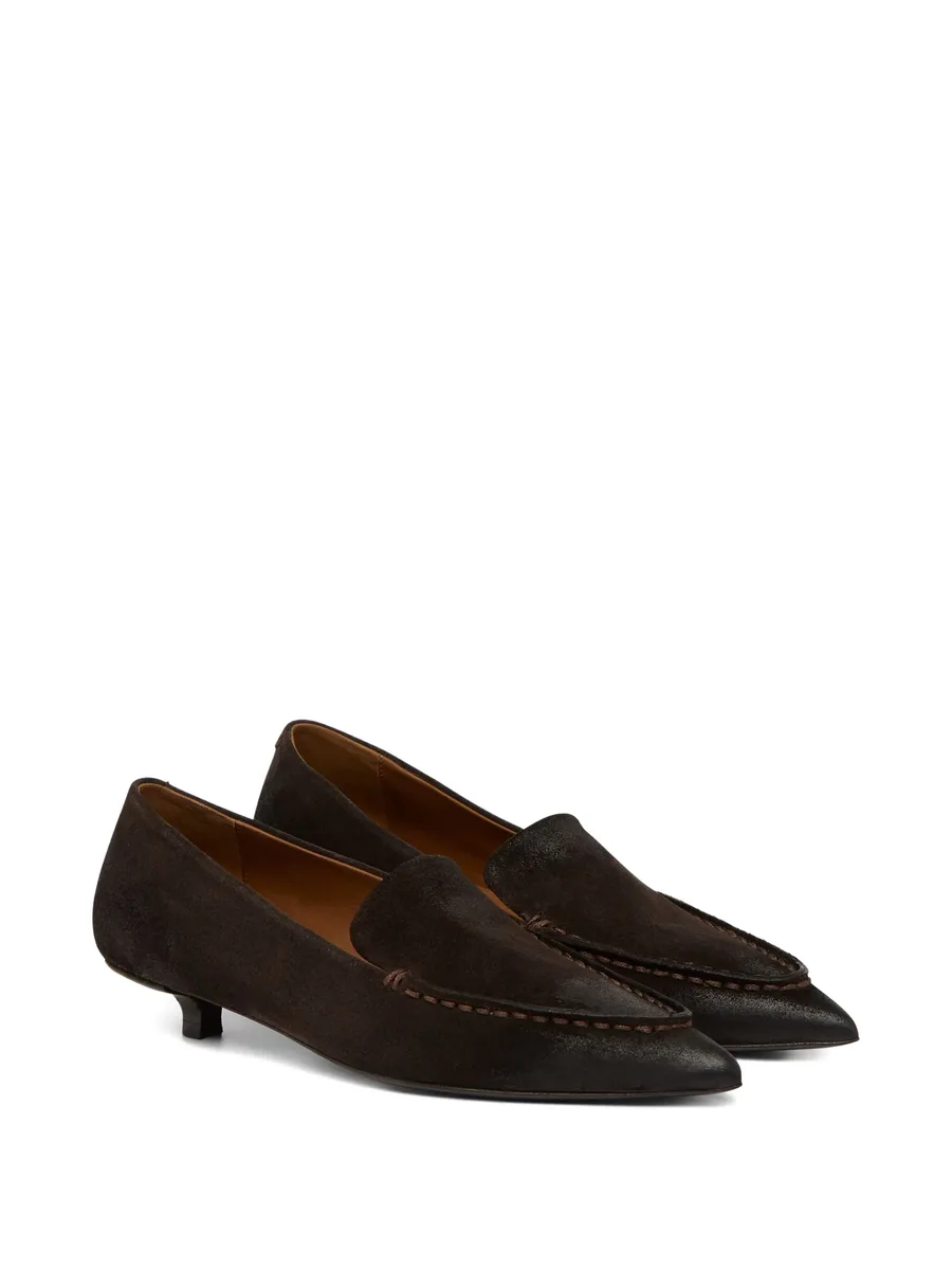 pointed-toe suede pumps 3