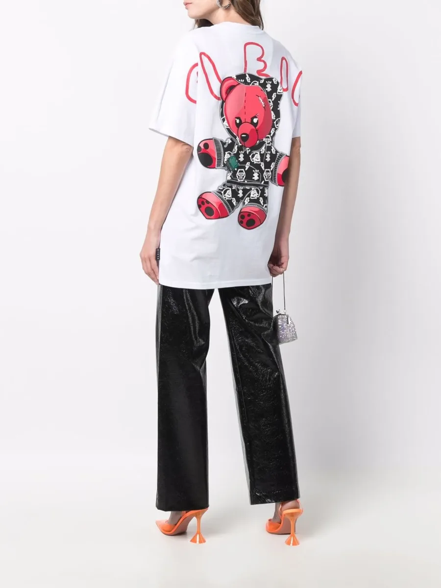 cheque-print round neck T-shirt 4