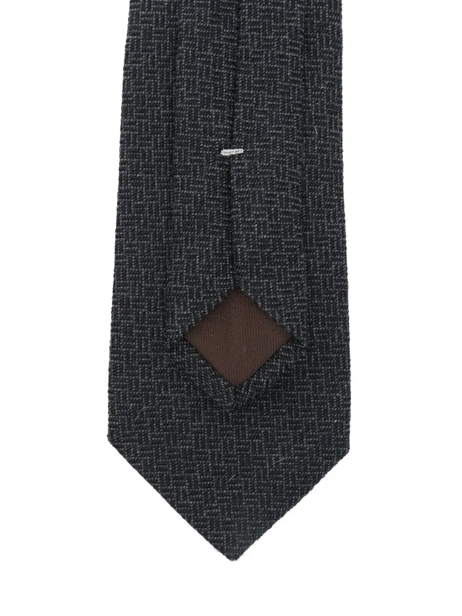 geometric-pattern silk-cashmere tie 3