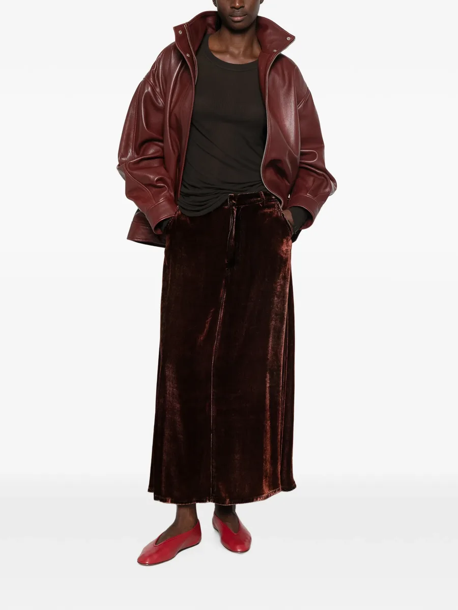 velvet-effect maxi skirt 2