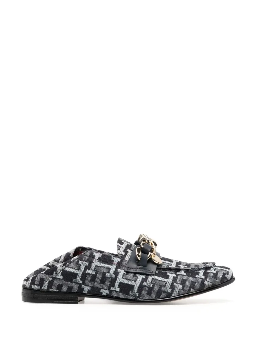 logo-jacquard loafers 10