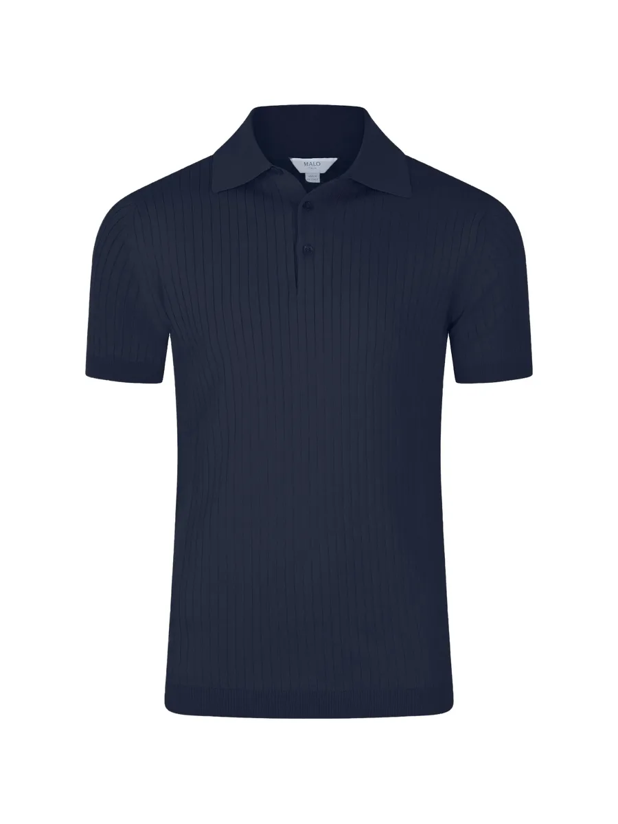 ribbed-knit polo shirt 1