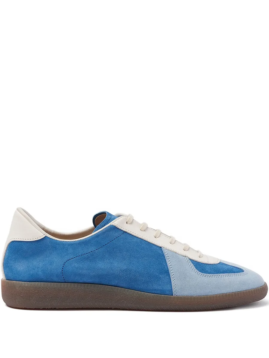 colour-blocked suede sneakers 1