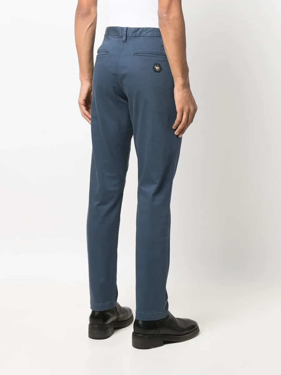 Hexagon-patch slim-fit chinos 7
