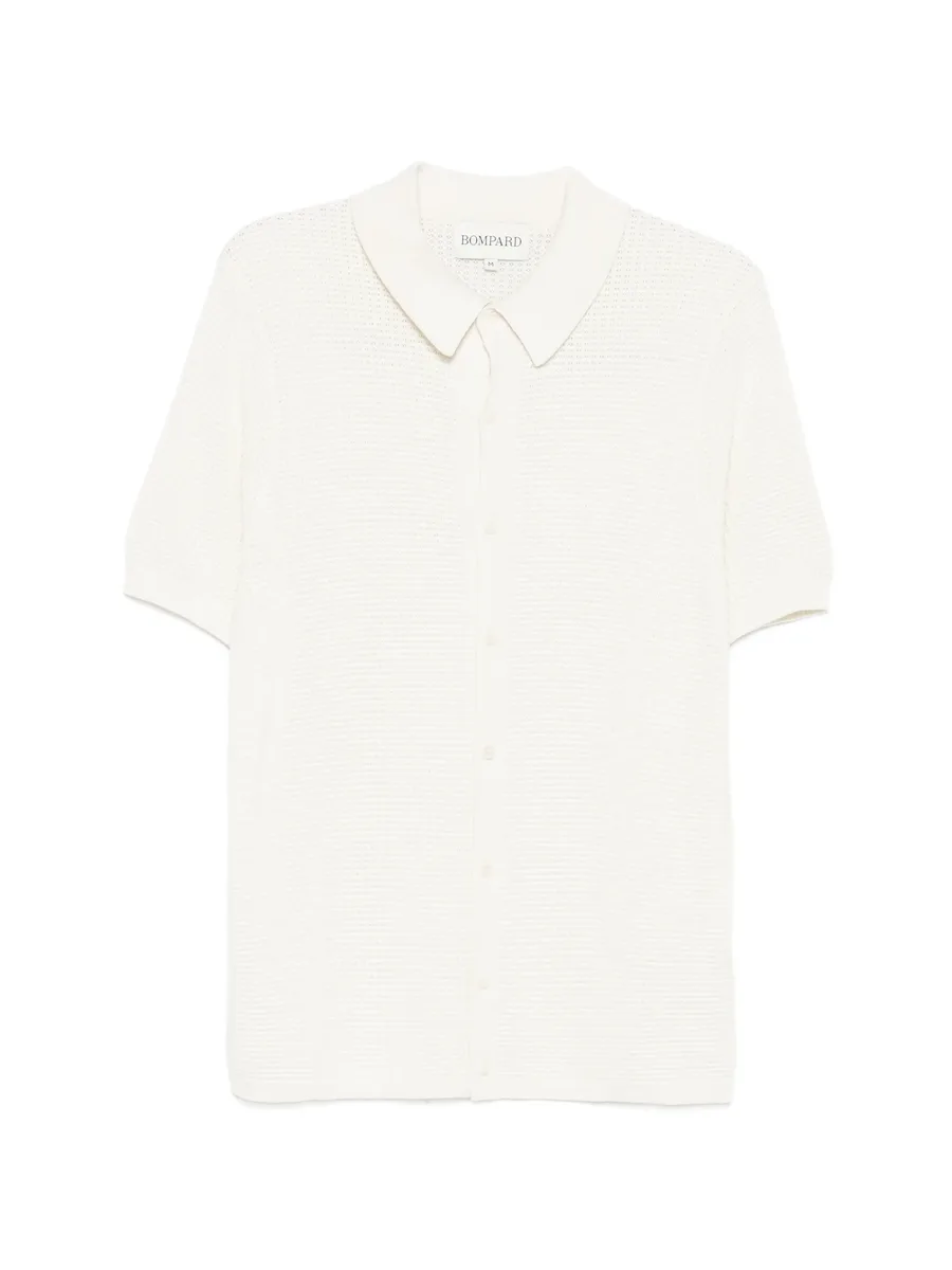 waffle-knit buttoned polo shirt 1