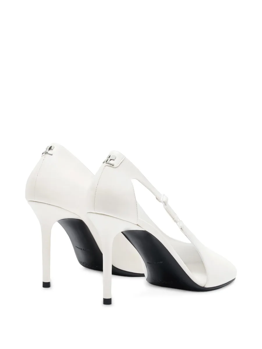 100mm Oblique leather pumps 5