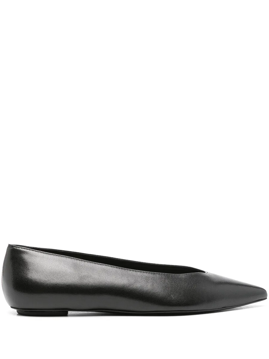 pointed-toe leather ballerinas 2