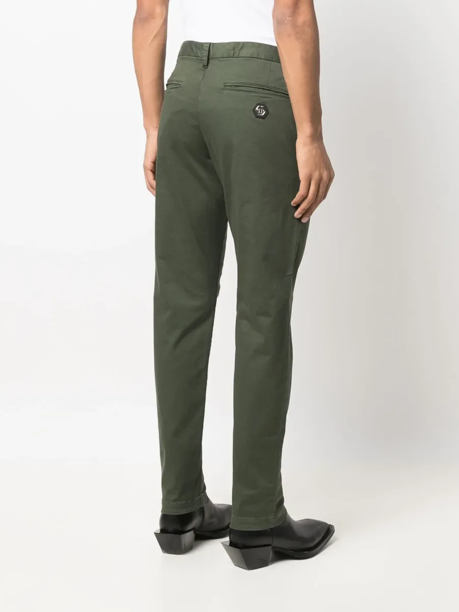 Hexagon patch slim-fit chinos 7