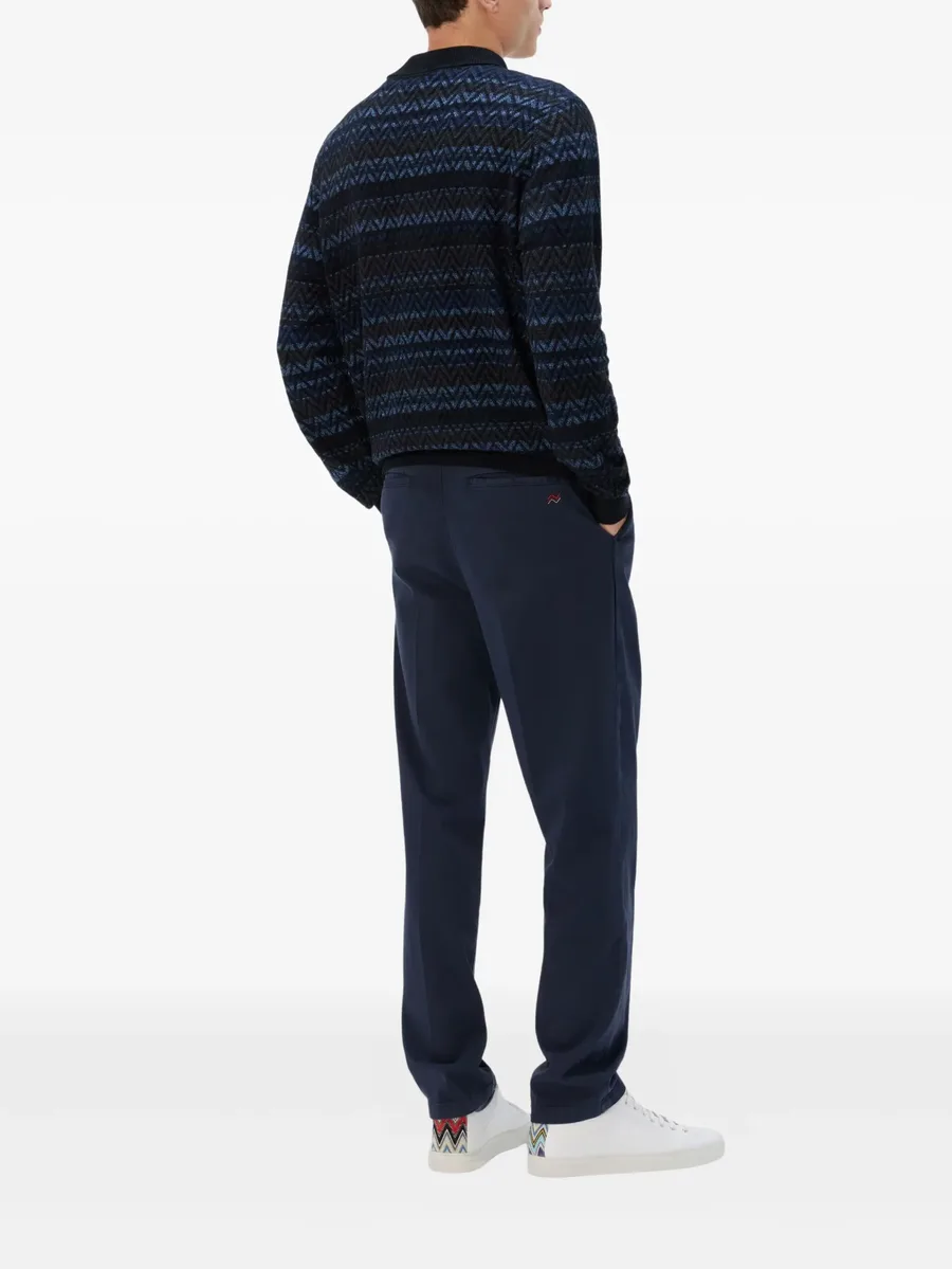 embroidered-monogram chino pants 5