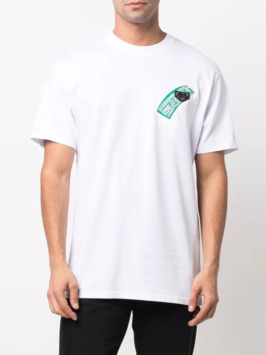 cheque-print round neck T-shirt 7