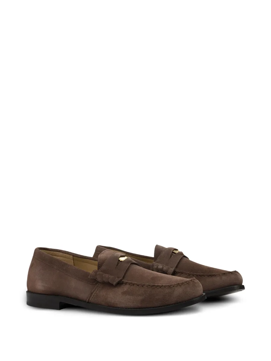 logo-plaque suede loafers 3