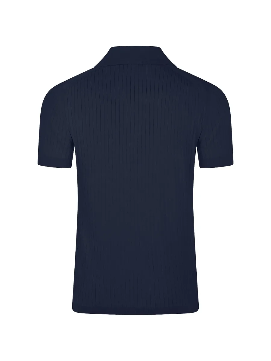 ribbed-knit polo shirt 3